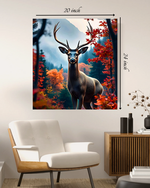 Majestic Stag: Deer in Autumn Canvas Print – Beautiful Nature Canvas Print