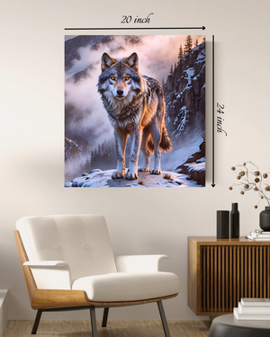 Majestic Wolf In The Mountain Canvas Print – Beautiful Nature Canvas Print