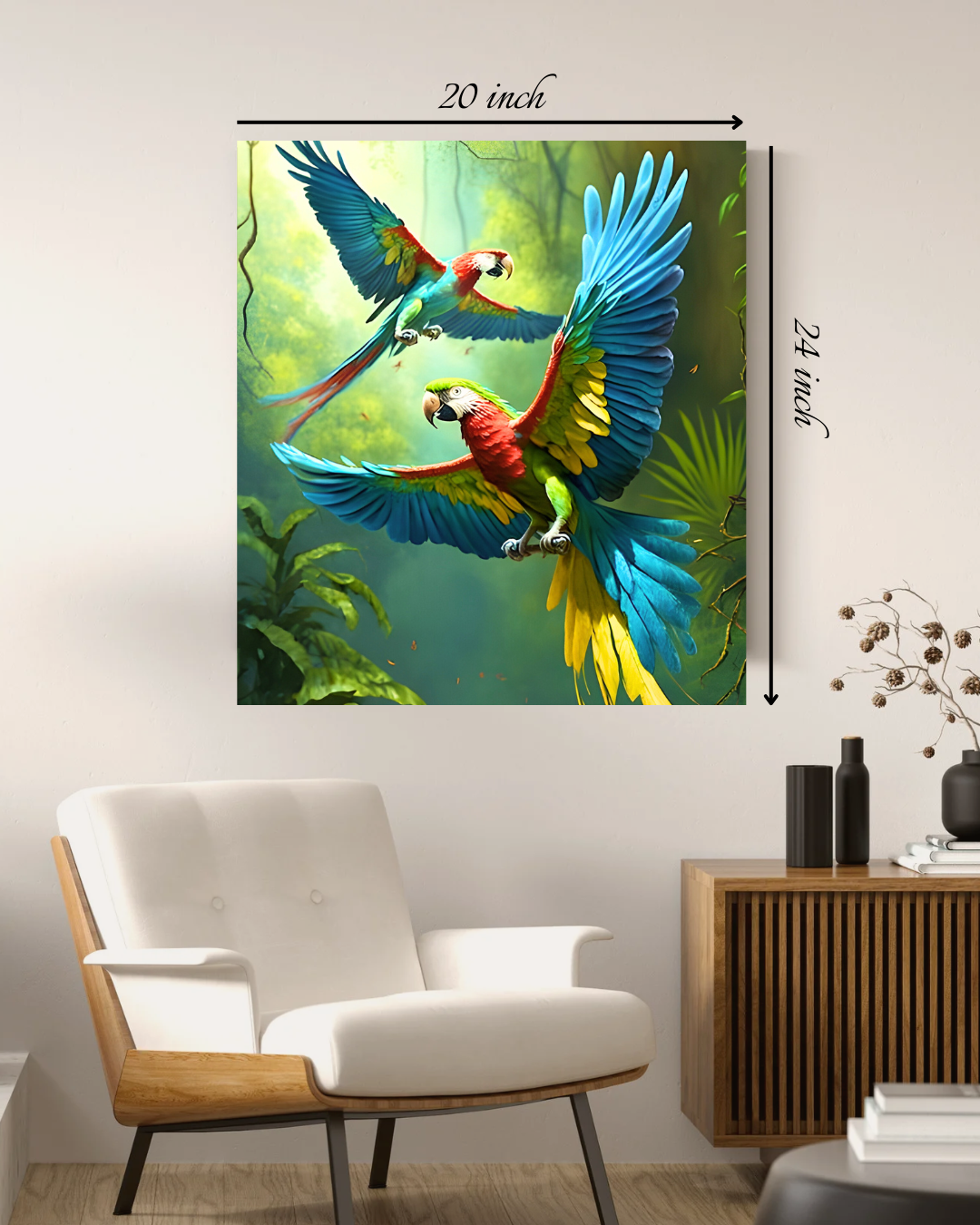 Tropical Parrots Canvas Print Canvas Print – Beautiful Nature Canvas Print