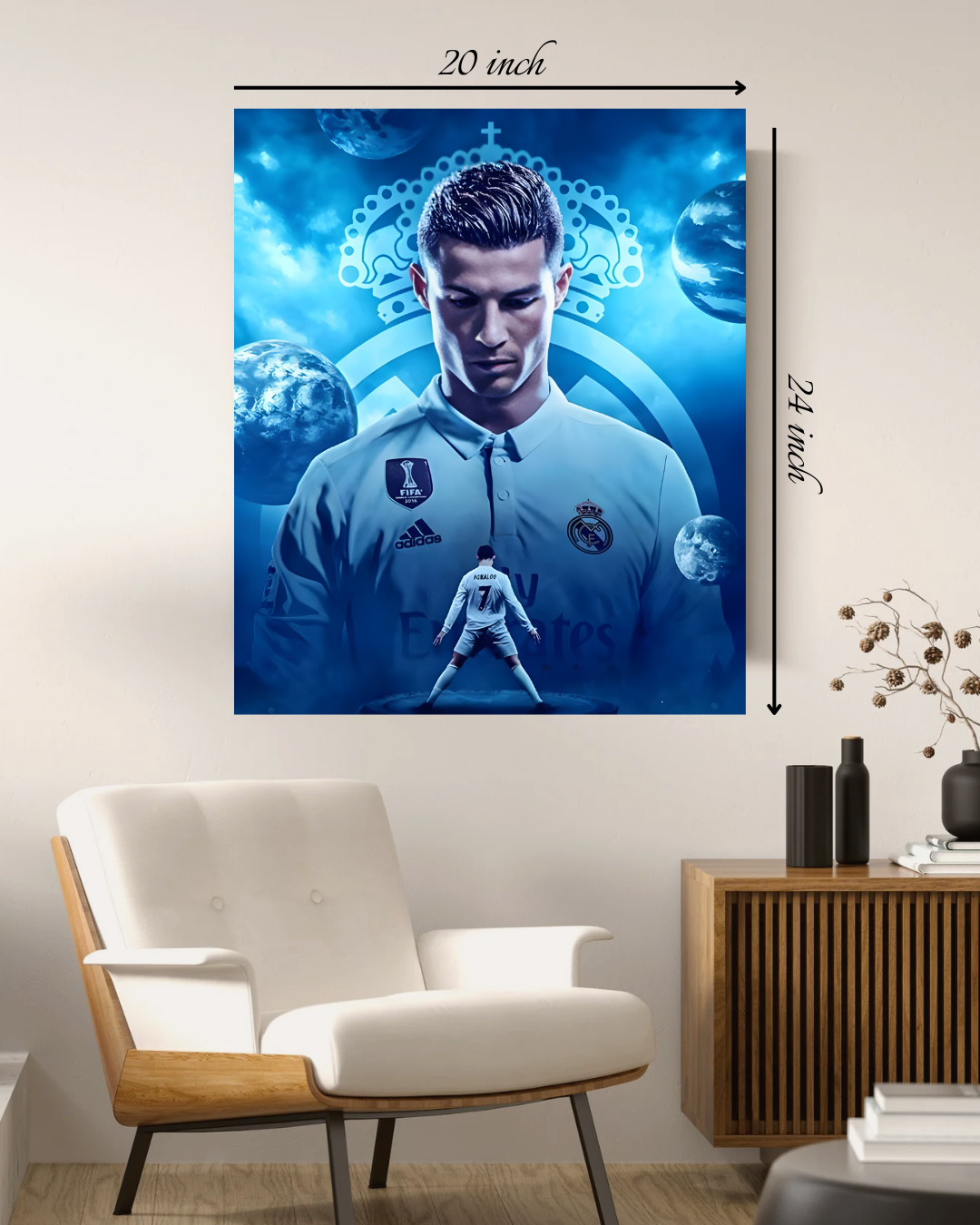 Vibrant Cristiano Ronaldo Canvas Print – High Quality Wall Art