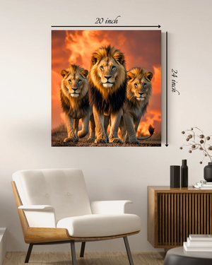 Three Lions Canvas Print – Beautiful Nature Canvas Print