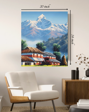 Himalayan Village Canvas Print – High Quality Wall Art