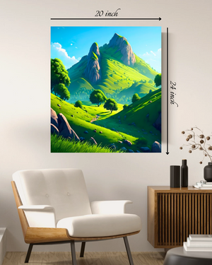 Green Hills Landscape Canvas Print – Beautiful Nature Canvas Print