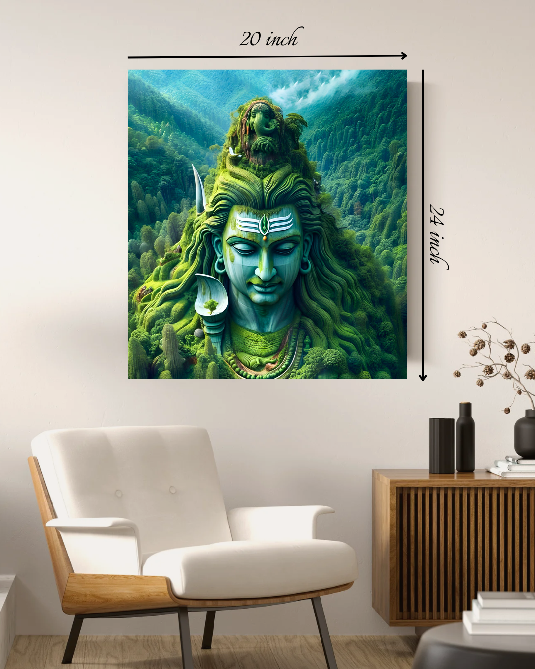Sacred Shiva Nature Canvas Print – High Quality Hindu God Wall Art