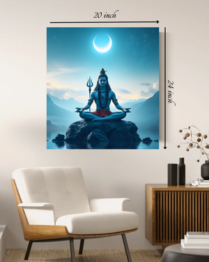 Mahadev Meditation Canvas Print – High Quality Hindu God Wall Art