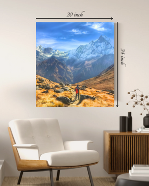 "Annapurna Base Camp Trek: Himalayan Serenity" Canvas Print - High Quality Wall Art