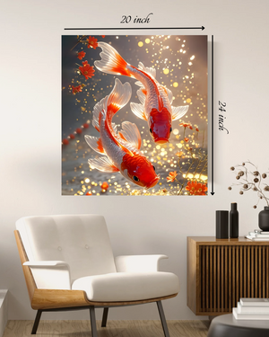Golden Koi Harmony Canvas Print – Beautiful Nature Canvas Print