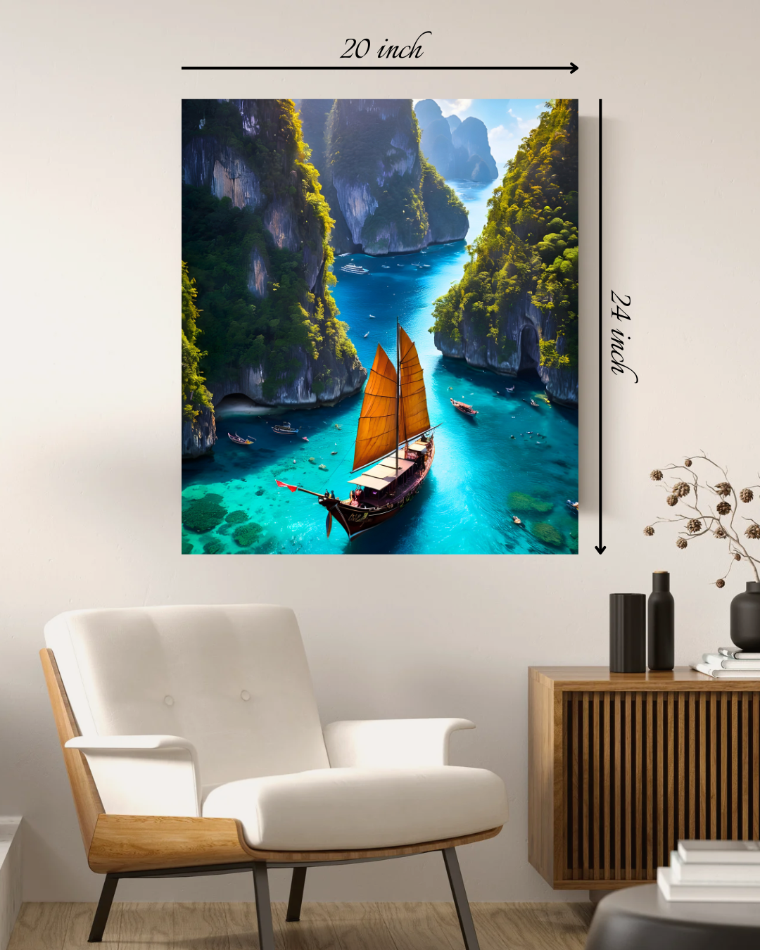 Sailing Through Paradise" Canvas Print – Beautiful Nature Canvas Print