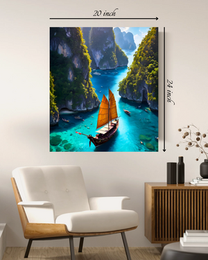 Sailing Through Paradise" Canvas Print – Beautiful Nature Canvas Print