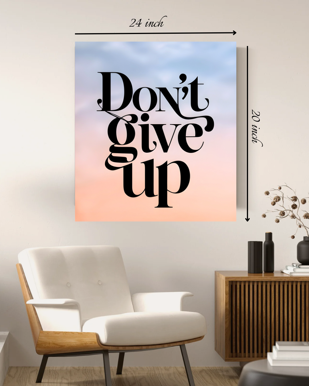 "Don't Give Up: Sunset" Motivational Quote Canvas Print – High Quality Wall Art