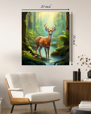 Deer In Forest Canvas Print – Beautiful Nature Canvas Print