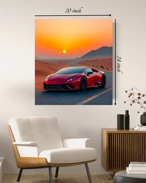 Desert Sunset Racer Car Canvas Print – High Quality Canvas Print