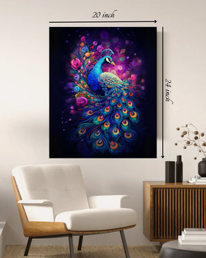 Abstract Peacock Canvas Print – Beautiful Peacock Canvas Print