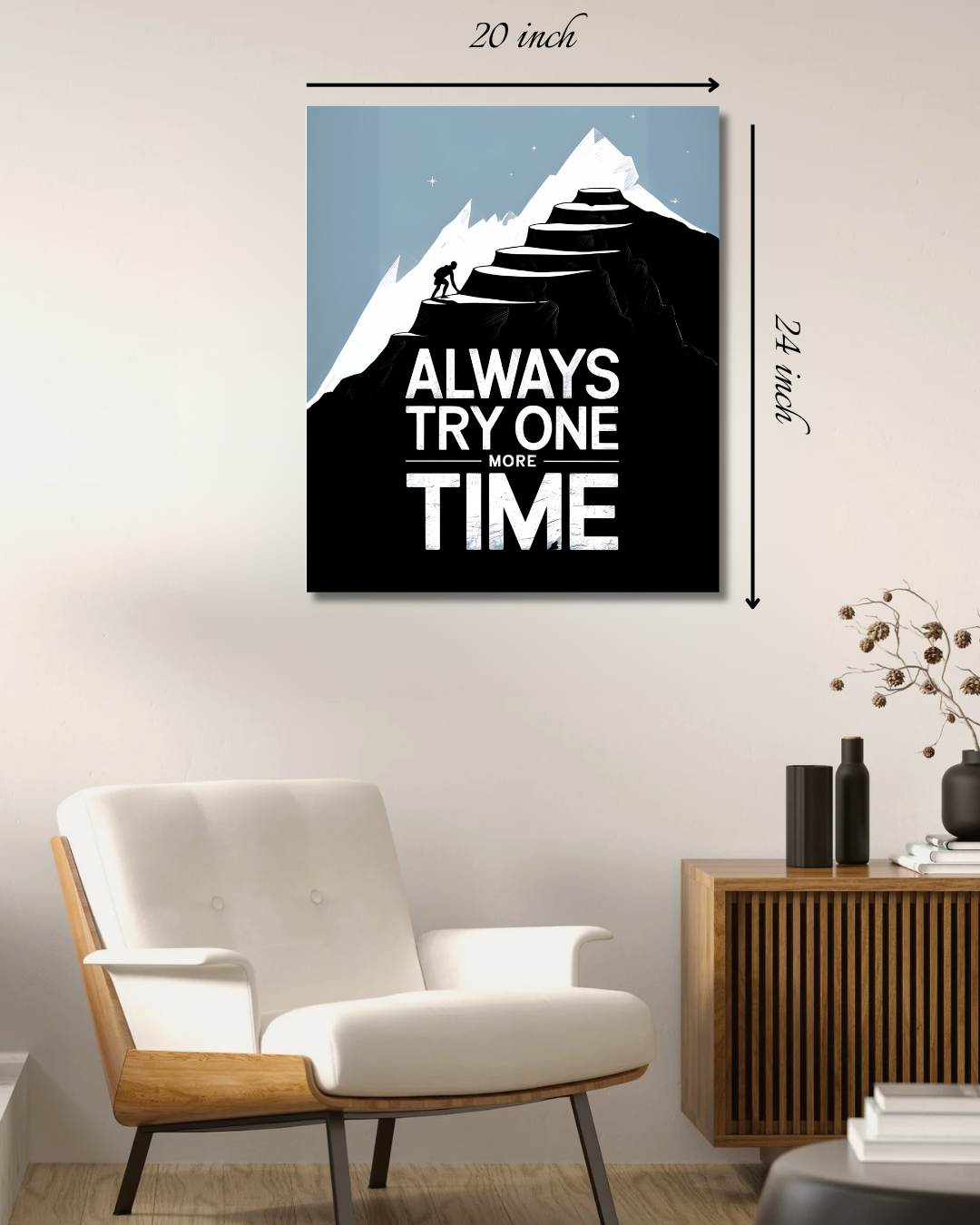 Always Try One More Time Motivational Quote – High Quality Wall Art