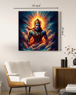 Powerful Hanuman Canvas Print – High Quality Hindu God Wall Art