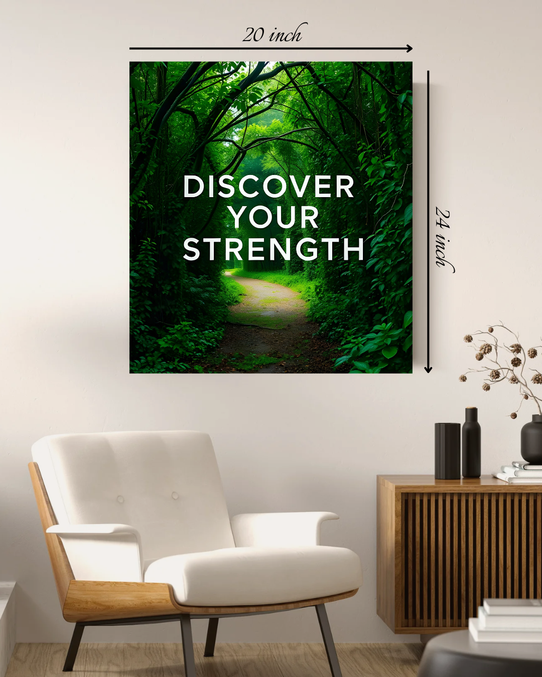Discover Your Strength Motivational Quote – High Quality Wall Art
