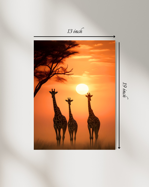 Giraffe Sunset Canvas Print – Beautiful Nature Canvas Print