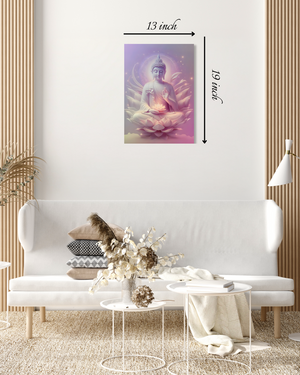 Serene Buddha in White Lotus Canvas Print
