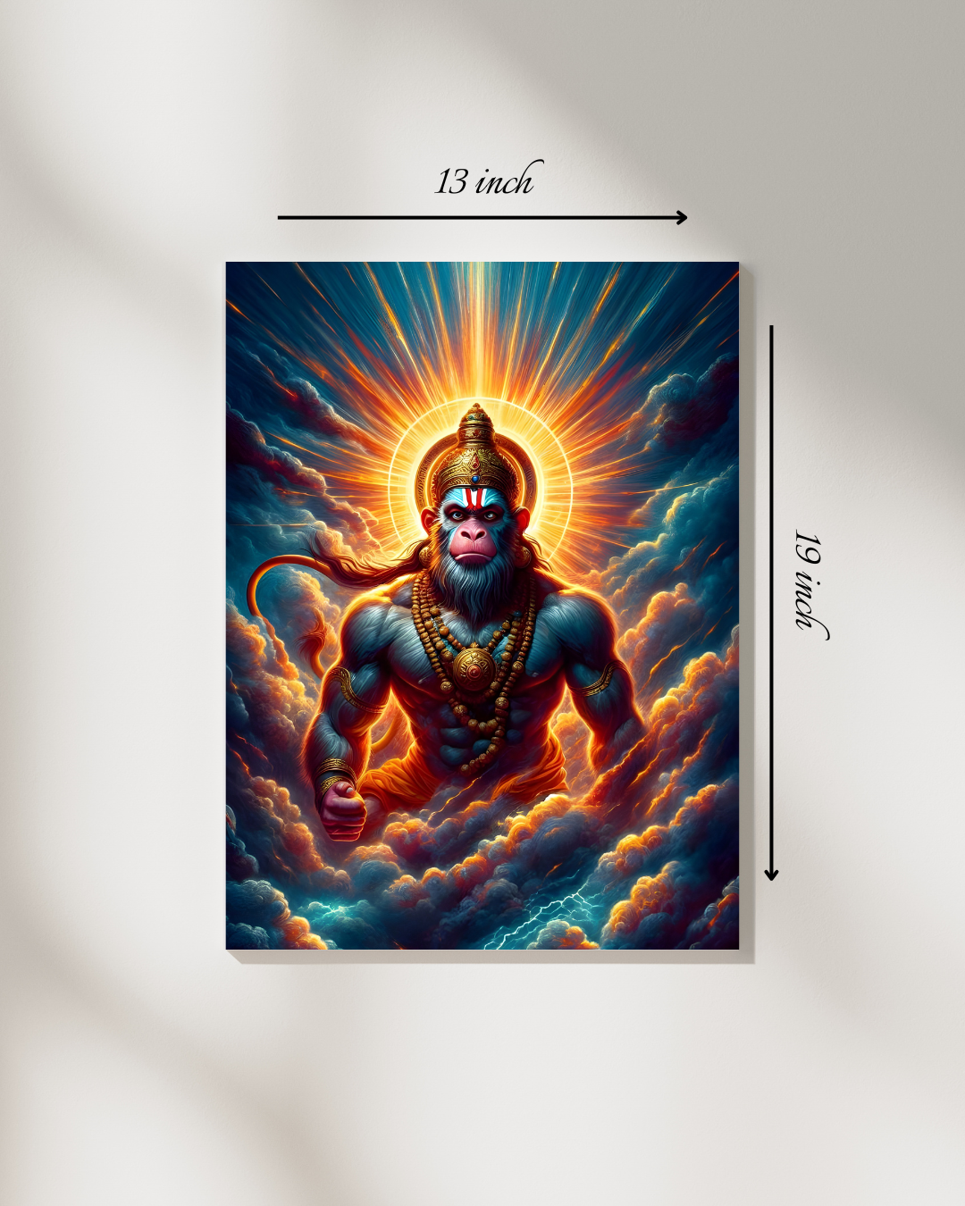 Powerful Hanuman Canvas Print – High Quality Hindu God Wall Art