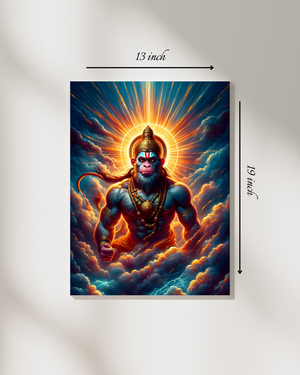 Powerful Hanuman Canvas Print – High Quality Hindu God Wall Art