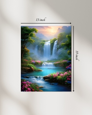 Serene Waterfall Canvas Print – Beautiful Nature Canvas Print