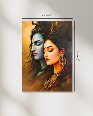 Shiva and Parvati Canvas Print – High Quality Hindu God Wall Art