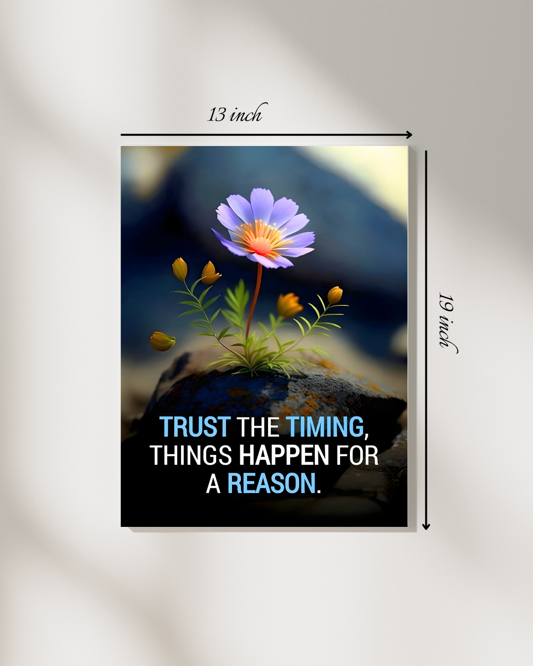 "Trust the Timing" Motivational Quote – High Quality Wall Art