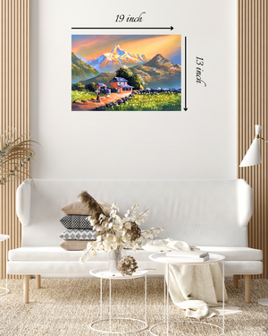 Serene Nepali Village Scenic Canvas Print - High Quality Wall Art