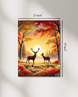 Deer in Autumn Forest Canvas Print – Beautiful Deer Canvas Print