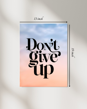 "Don't Give Up: Sunset" Motivational Quote Canvas Print – High Quality Wall Art