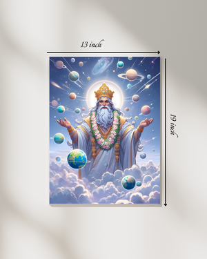 Bramha : Celestial Creator Canvas Print – High Quality Hindu God Wall Art
