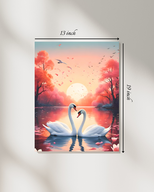 Swans at Sunset Canvas Print – Beautiful Nature Canvas Print