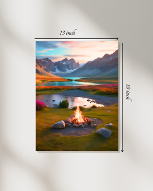 Campfire Landscape Canvas Print – Beautiful Nature Canvas Print