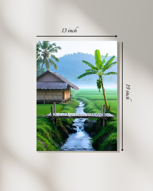 Tranquil Terai Village Stream Canvas Print– High Quality Wall Art