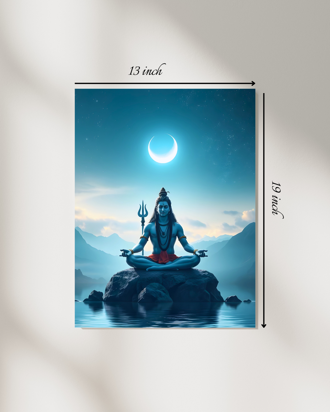 Mahadev Meditation Canvas Print – High Quality Hindu God Wall Art