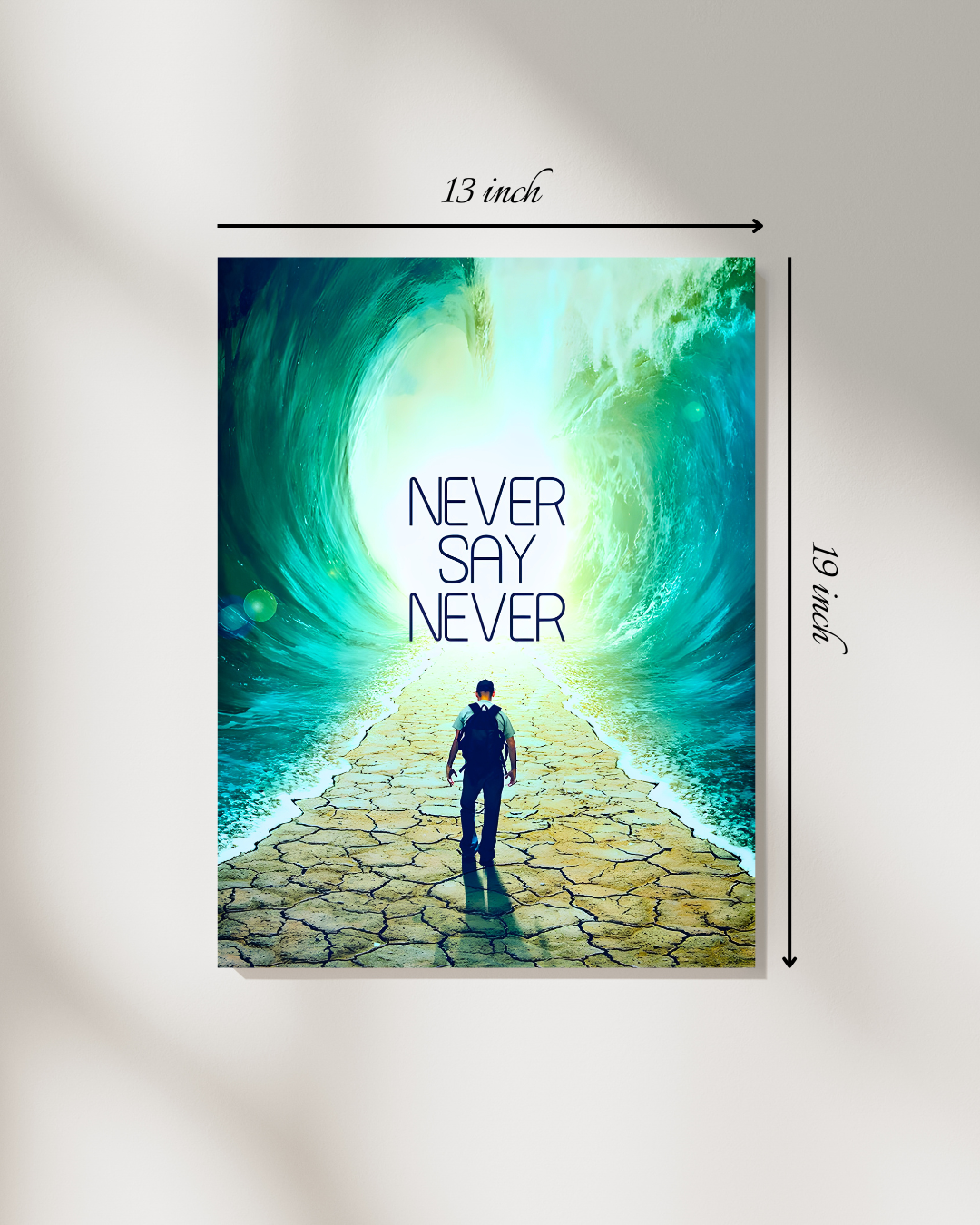 'Never Say Never' Motivational Quote – High Quality Wall Art