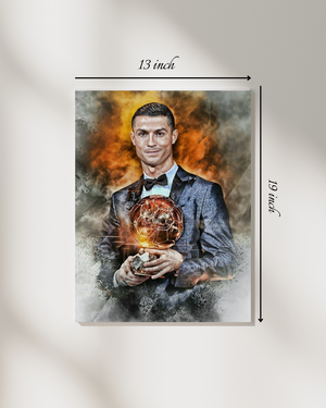 Cristiano Ronaldo Winning Ballon d'Or Canvas Print – High Quality Wall Art