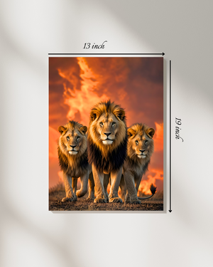 Three Lions Canvas Print – Beautiful Nature Canvas Print