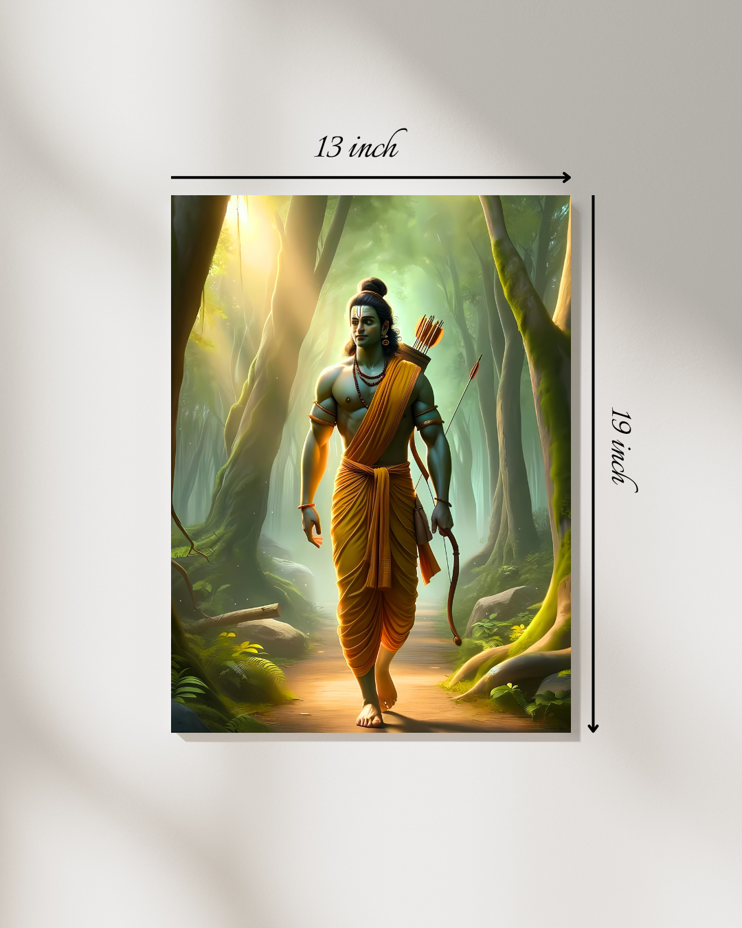 Lord Rama in the Enchanted Forest Canvas Print – High Quality Hindu God Wall Art
