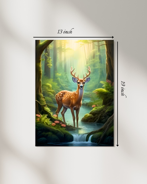 Deer In Forest Canvas Print – Beautiful Nature Canvas Print