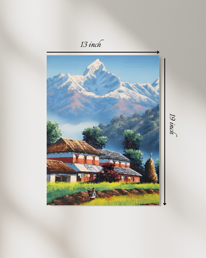 Himalayan Village Canvas Print – High Quality Wall Art