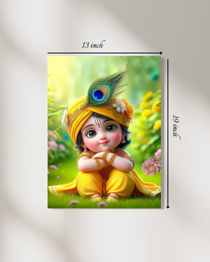 Baby Krishna Canvas Print – High Quality Hindu God Wall Art