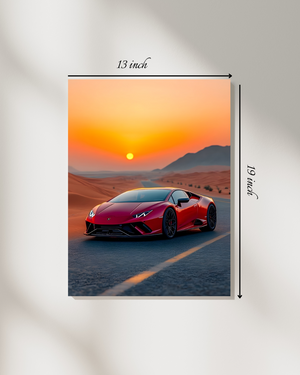 Desert Sunset Racer Car Canvas Print – High Quality Canvas Print
