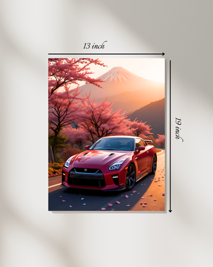 Car in Cherry Blossom Canvas Print – High Quality Canvas Print
