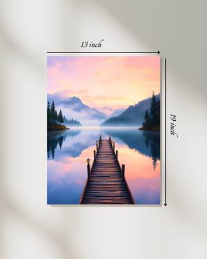 Serene Lakeside Sunrise Canvas Print – Beautiful Nature Canvas Print