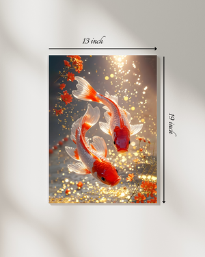 Golden Koi Harmony Canvas Print – Beautiful Nature Canvas Print