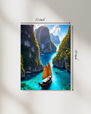 Sailing Through Paradise" Canvas Print – Beautiful Nature Canvas Print