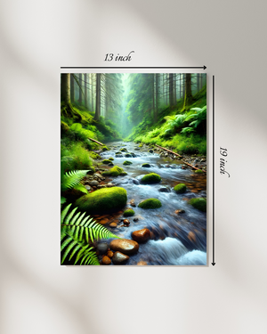 Tranquil Forest Stream Canvas Print – Beautiful Nature Canvas Print