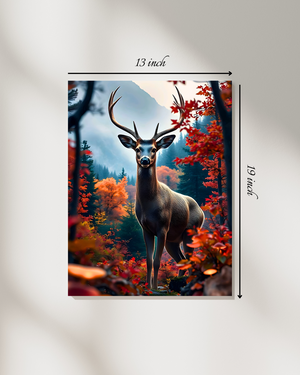 Majestic Stag: Deer in Autumn Canvas Print – Beautiful Nature Canvas Print