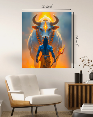 Shiva & Nandi Canvas Print – High Quality Hindu God Wall Art